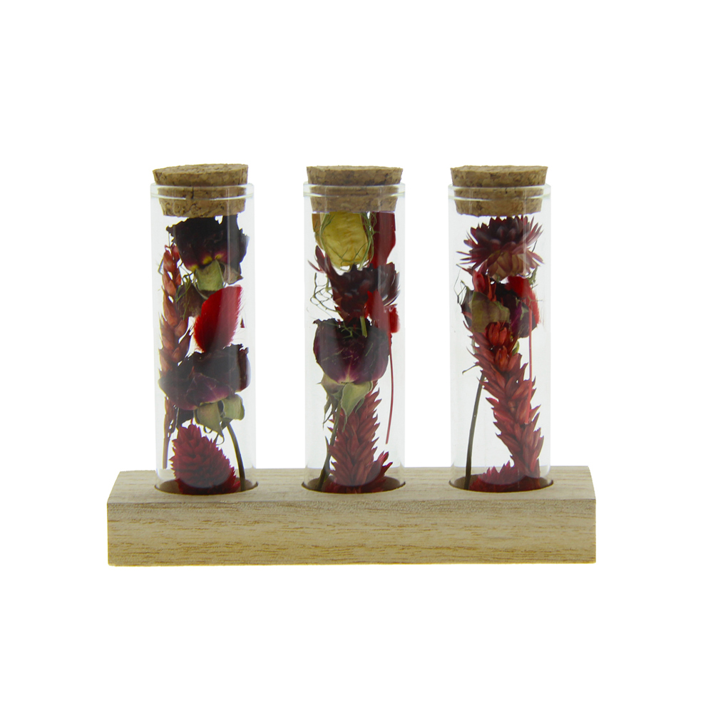 Dried Flowers - Trio tube & wood - kopen of bedrukken - rood