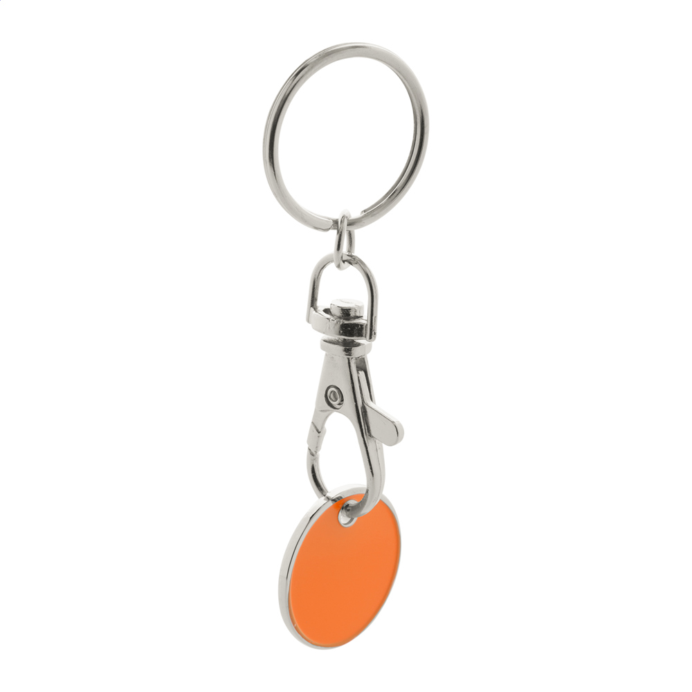 Eurocoin - winkelwagenmuntje sleutelhanger - kopen of bedrukken - Oranje