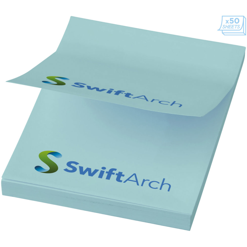 Sticky-Mate® sticky notes 50x75 mm - voor bedrijven en relatiegeschenken - Lichtblauw