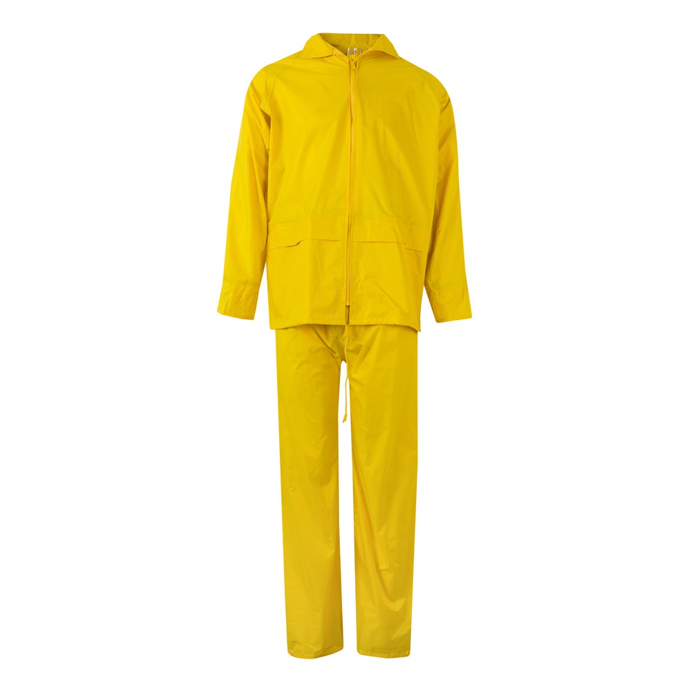 VL SEDNA. Regenpak (225g/m²), tweedelig van polyester (100%) met PVC-coating - kopen of bedrukken - geel