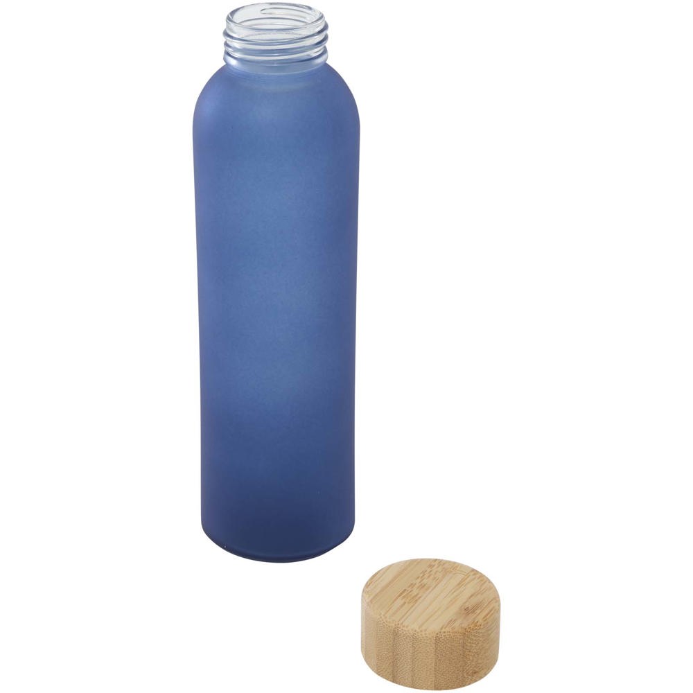 Lume 500 ml fles van mat natronkalkglas met bamboe deksel  