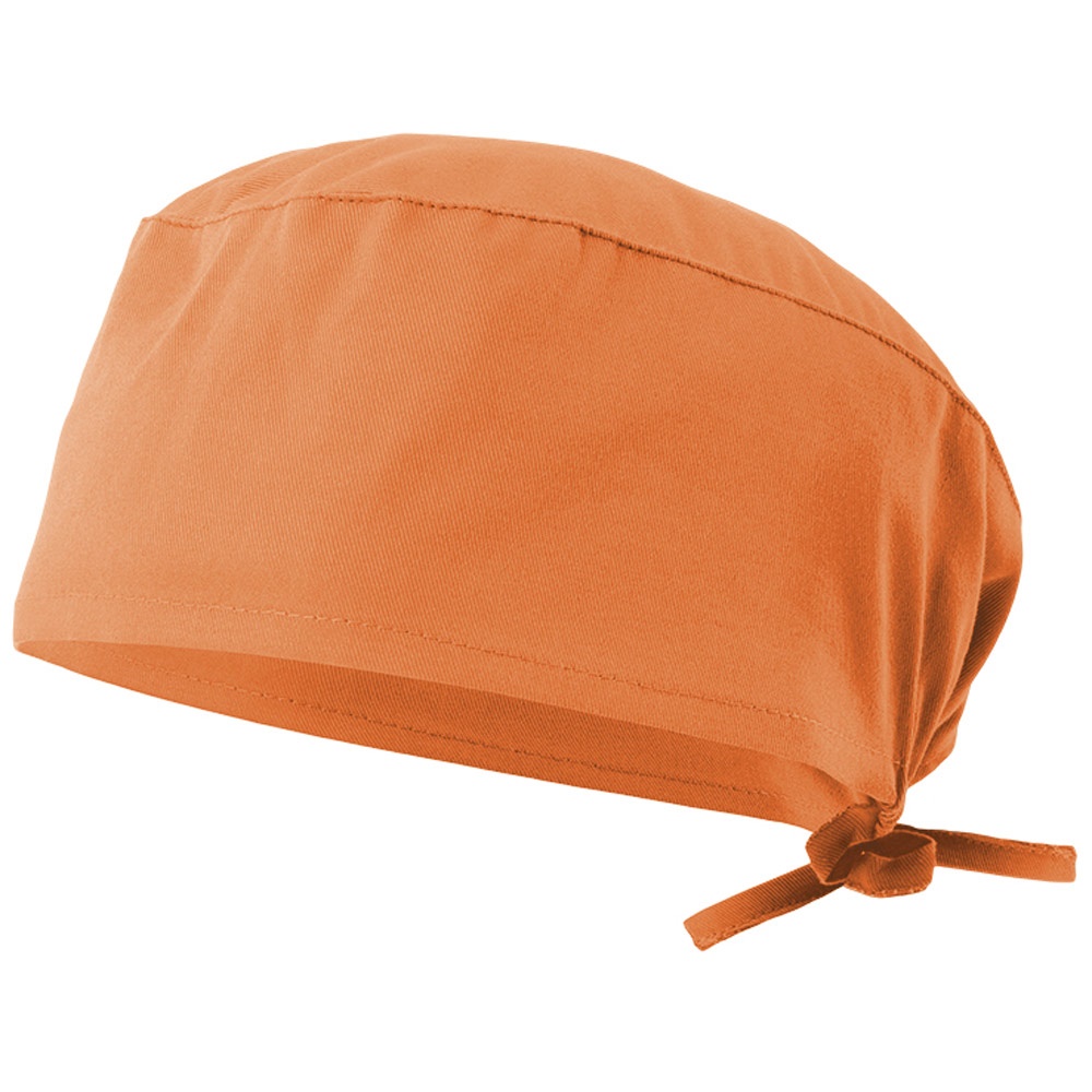 VL ENLIL. Sanitaire keperstof muts (190g/m²), van katoen (35%) en polyester (65%) - met logo of onbedrukt - Zalm kleur