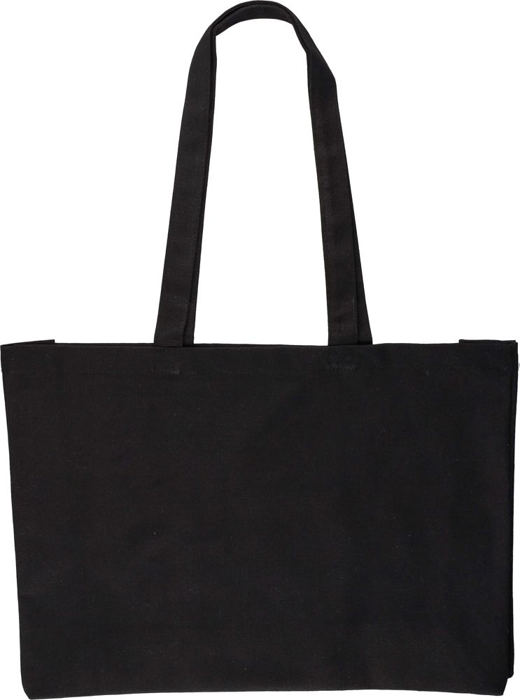 Katoen (280 gsm) boodschappentas Hugh - voor bedrijven en relatiegeschenken - Zwart