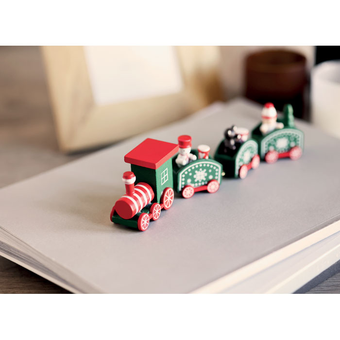 JUNA - Houten decoratie kersttrein
