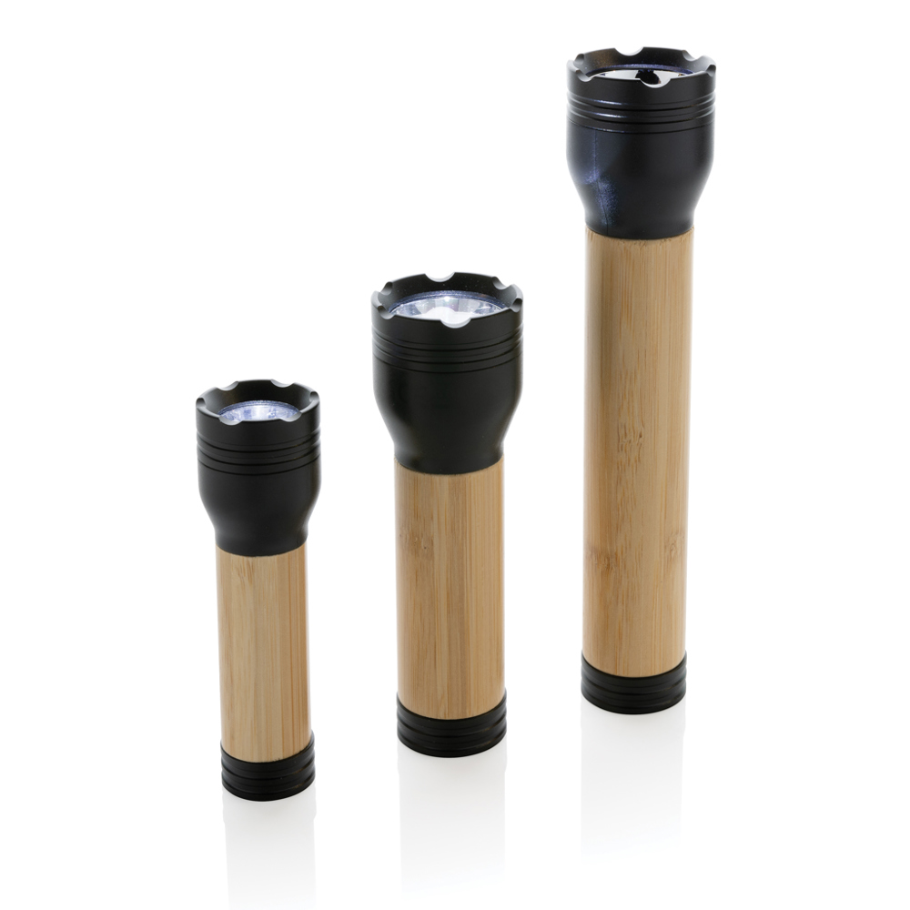 Lucid 3W RCS gerecycled plastic & bamboo zaklamp - bedrukt of onbedrukt verkrijgbaar