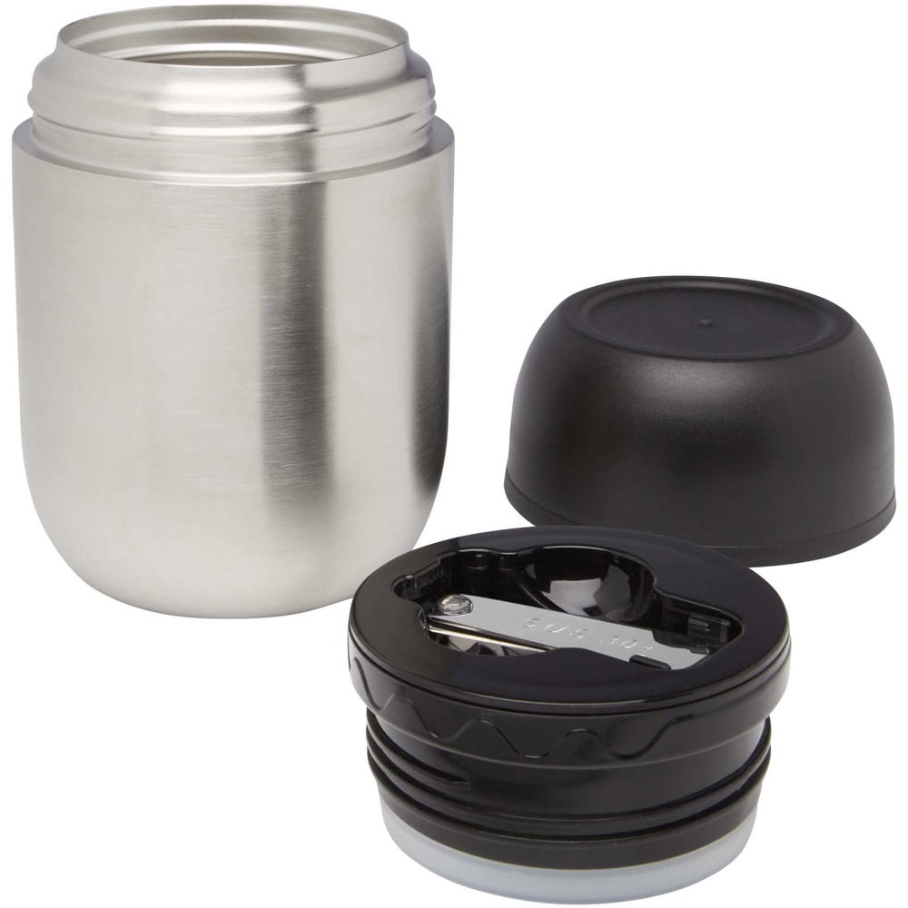 Supo 480 ml dubbelwandige lunchpot van gerecycled roestvrij staal met opvouwbare lepel