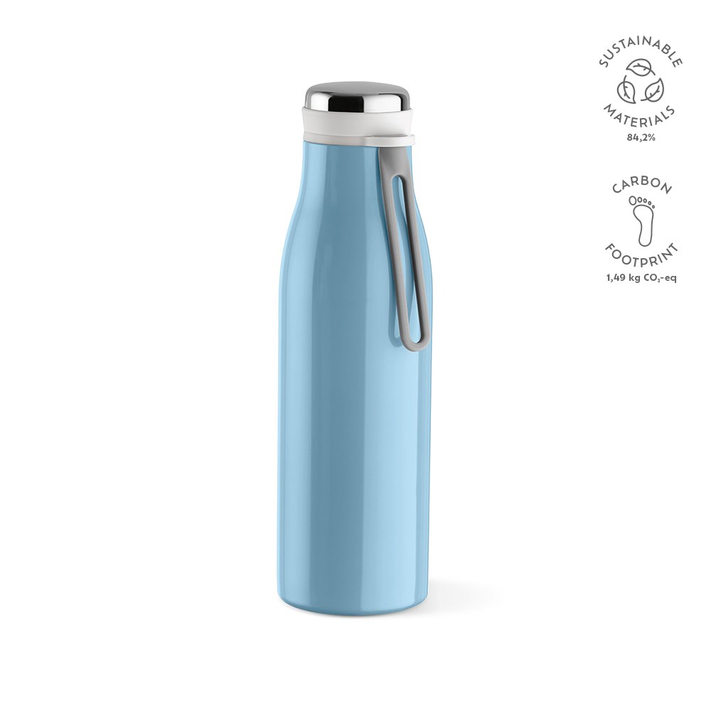 Arkansas 500 fles gerecycled roestvrij staal 495 ml - bedrukt of onbedrukt verkrijgbaar - Pastelblauw