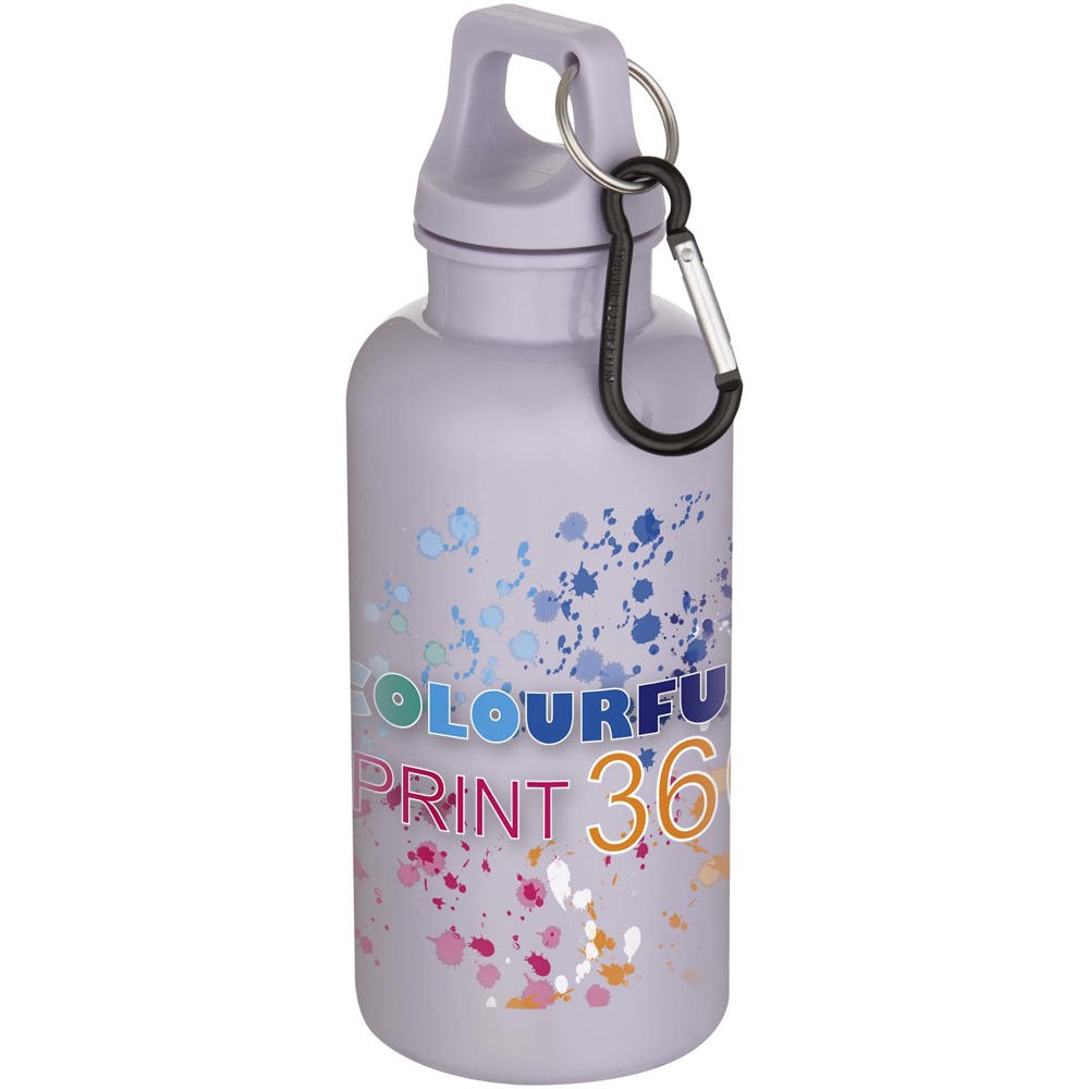 Oregon 400 ml effen waterfles van RCS gecertificeerd gerecycled plastic met karabijnhaak 
