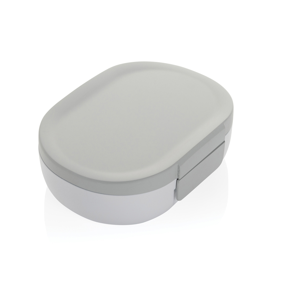 Avira Atlas RCS gerecyceld plastic 700ML lunchbox - bedrukt of onbedrukt verkrijgbaar - wit, grijs (± PMS White/ ± PMS Cool Grey 6)
