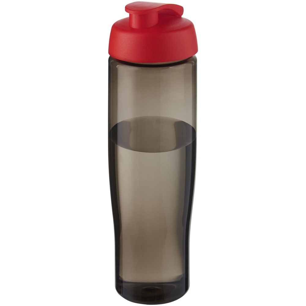 H2O Active® Eco Tempo drinkfles van 700 ml met klapdeksel - met logo of onbedrukt bestellen - Rood, Houtskool