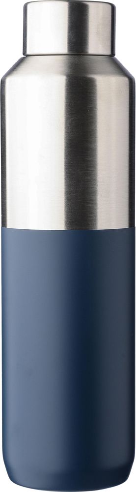 Gerecyclede roestvrijstalen dubbelwandige drinkfles (600 ml) Esen - bedrukt of onbedrukt verkrijgbaar - blauw