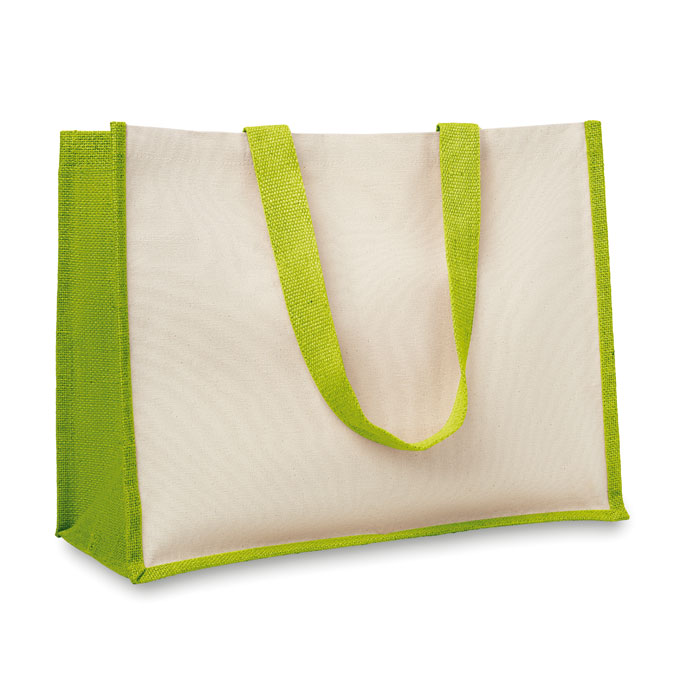 CAMPO DE FIORI - Jute/canvas boodschappentas - voor bedrijven en relatiegeschenken - Limoen