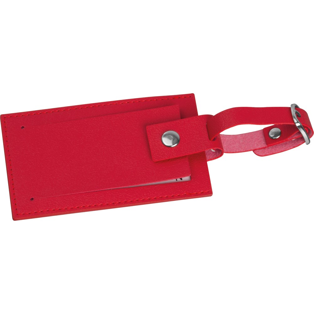 Kofferlabel van kunstleer - voor bedrijven en relatiegeschenken - Rood