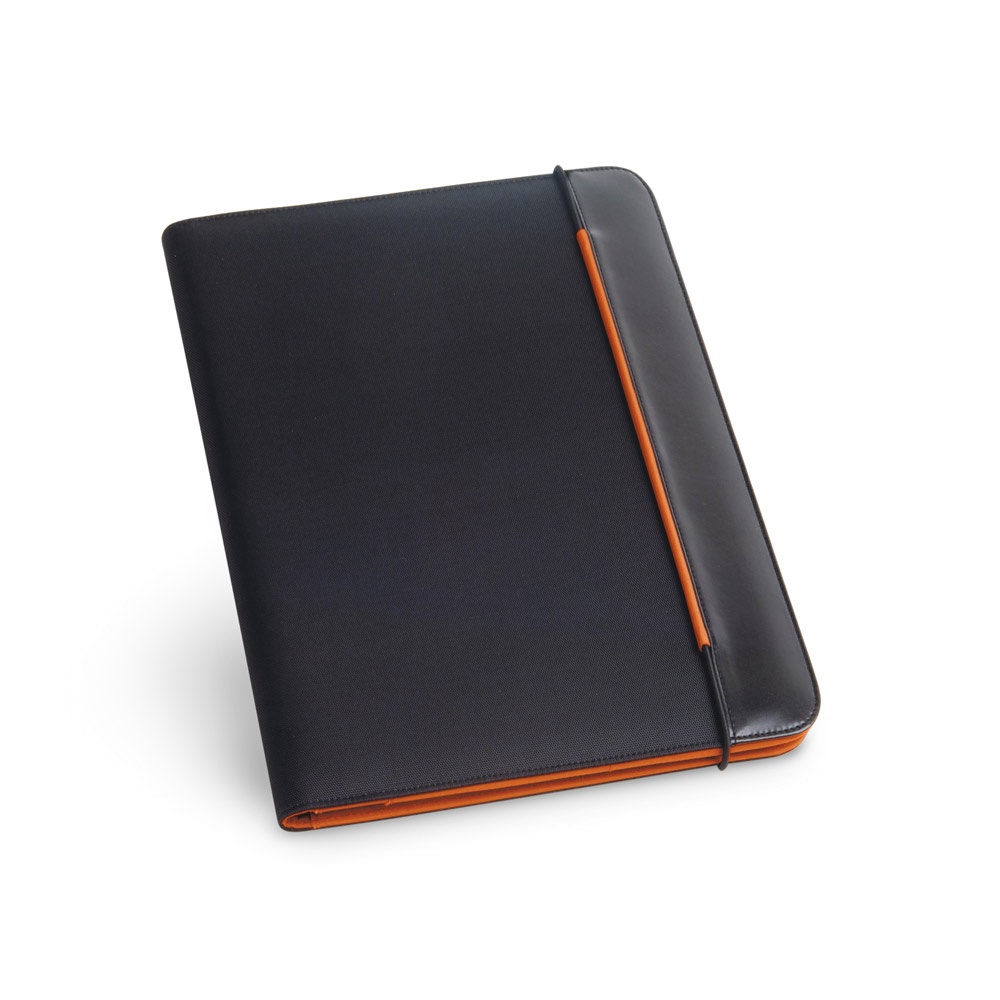 FITZGERALD. A4 map in PU en 800D met gelinieerde pagina's blocnote - voor bedrijven en relatiegeschenken - Oranje