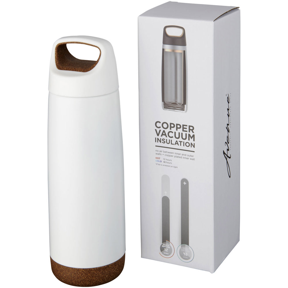 Valhalla 600 ml koper vacuüm geïsoleerde drinkfles - kopen of bedrukken - Wit