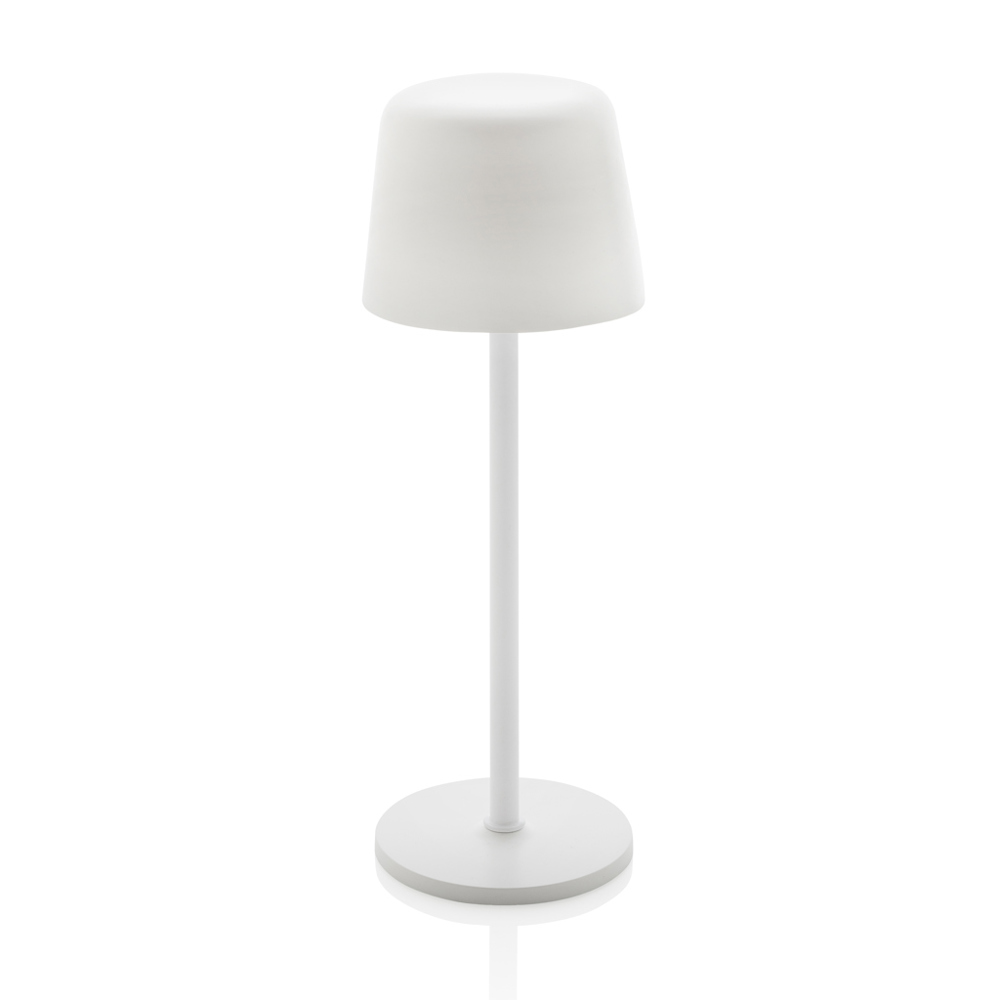 Zenic RCS gerecyclede plastic USB oplaadbare tafellamp - voor bedrijven en relatiegeschenken - wit (± PMS White)