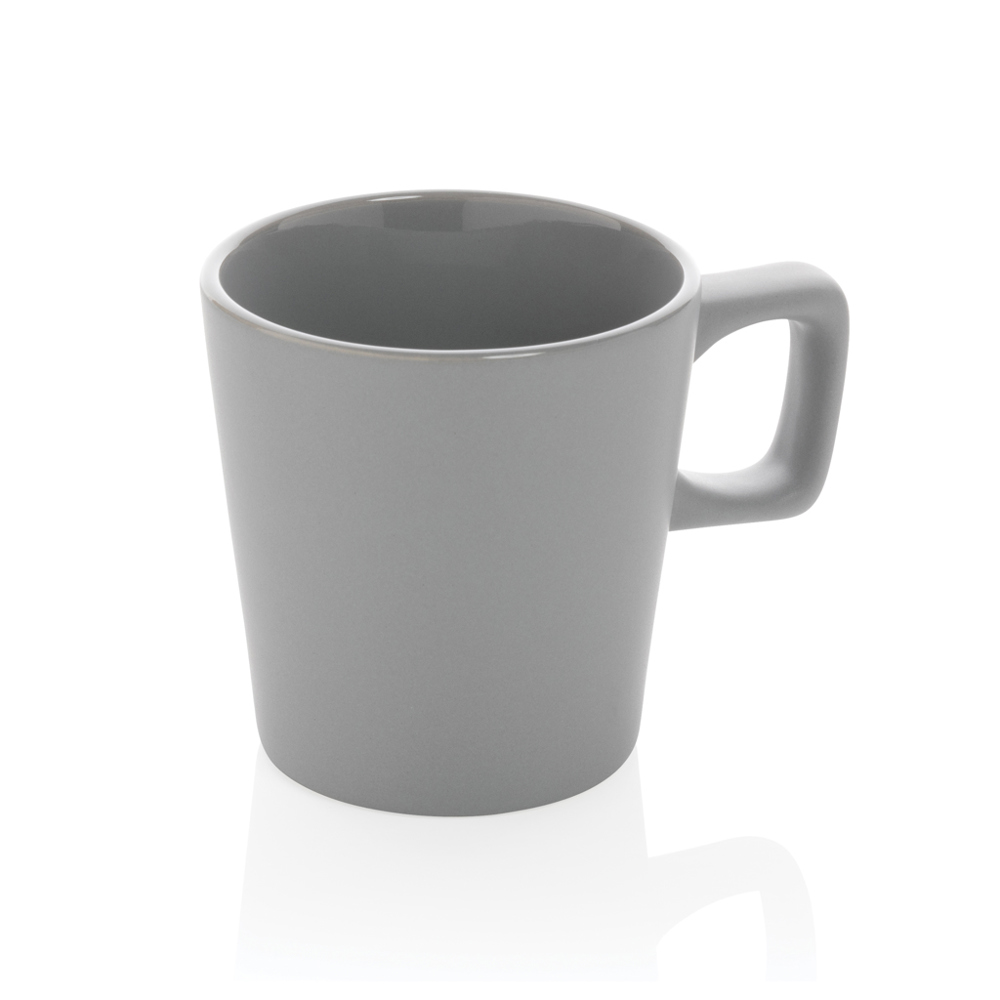 Keramische moderne koffiemok 300 ml - kopen of bedrukken - grijs (± PMS 16-3916TCX)