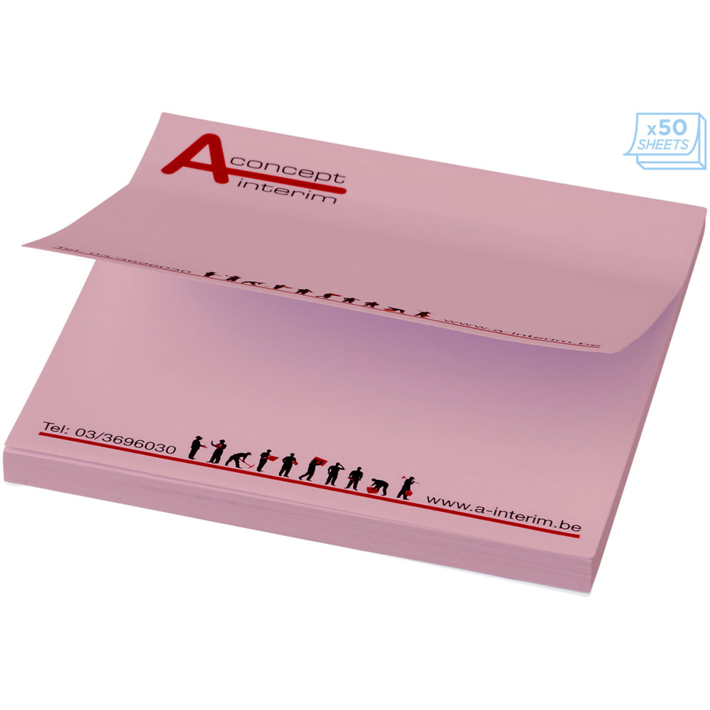 Sticky-Mate® sticky notes 75x75 mm - voor bedrijven en relatiegeschenken - Lichtroze