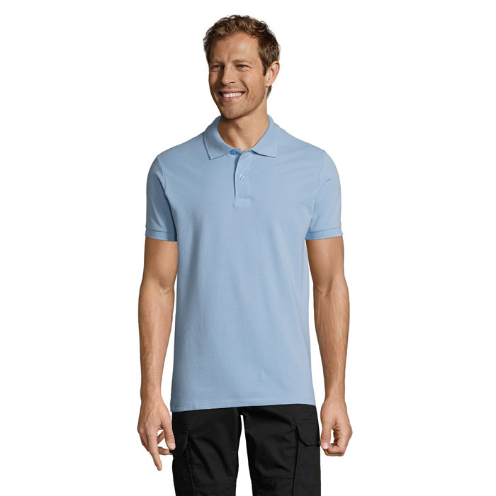 PERFECT MEN - PERFECT HEREN Polo 180g - voor bedrijven en relatiegeschenken - Sky Blue Pique