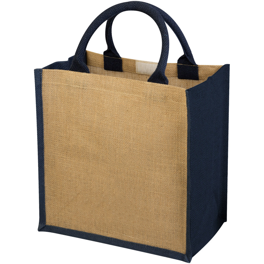Chennai jute draagtas 16L - kopen of bedrukken - Natuur, Marineblauw