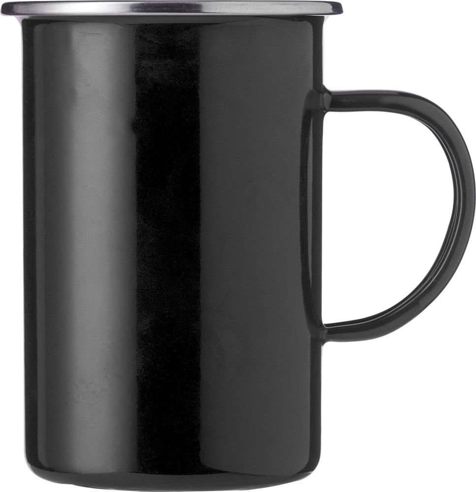 Emaille mok (450 ml) Ayden - voor bedrijven en relatiegeschenken - Zwart