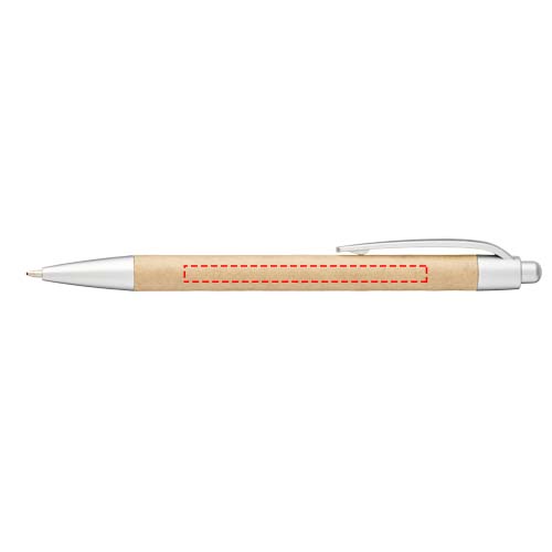 Tiflet balpen van gerecycled papier (zwarte inkt)