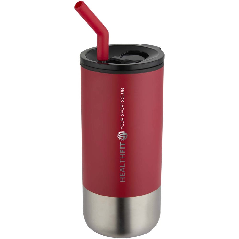 Grayson 480 ml RCS gerecycleerde geïsoleerde beker met rietje