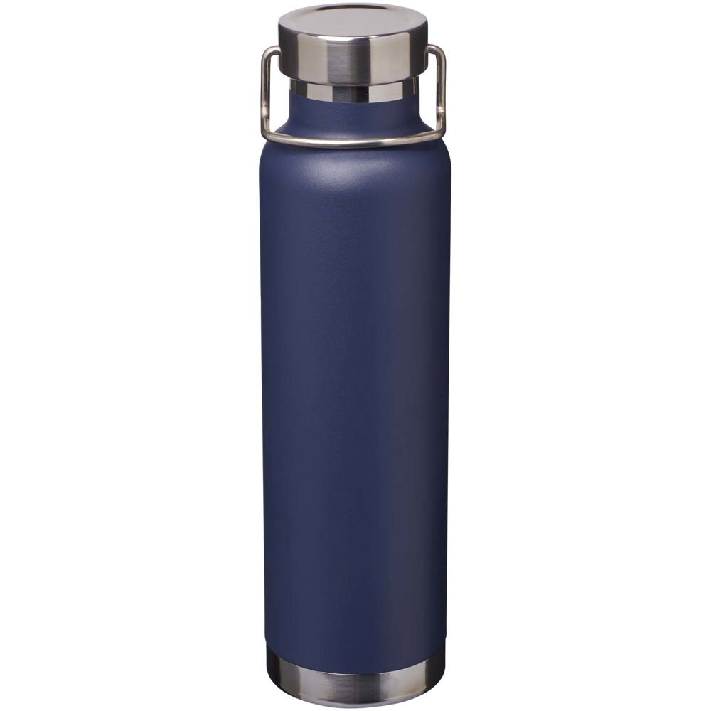 Thor 650 ml RCS gecertificeerde gerecyclede roestvrijstalen koperen vacuüm geïsoleerde waterfles - voor - Marineblauw