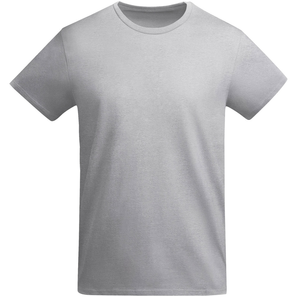Breda biologisch katoenen herenshirt met korte mouwen - voor bedrijven en relatiegeschenken - Gemêleerd grijs