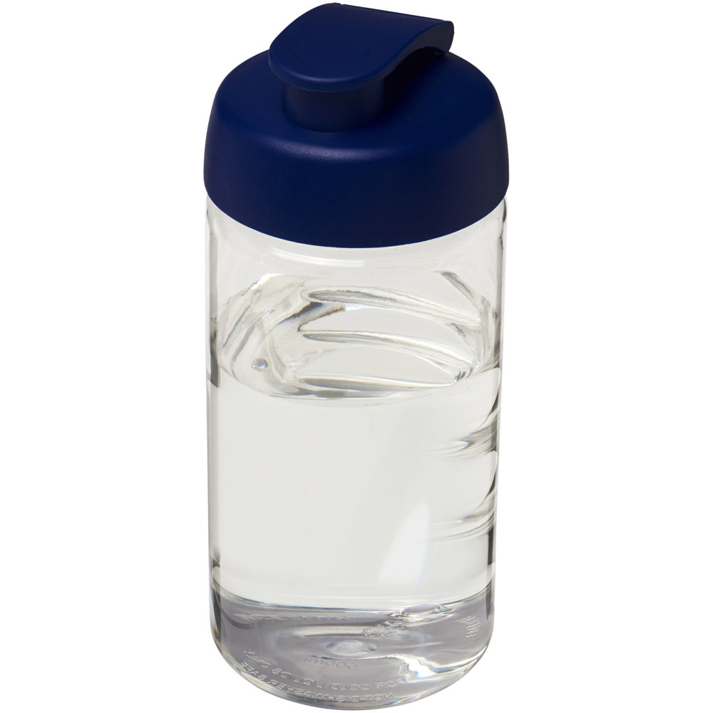 H2O Active® Bop 500 ml sportfles met flipcapdeksel - bedrukt of onbedrukt verkrijgbaar - Transparent, Blauw