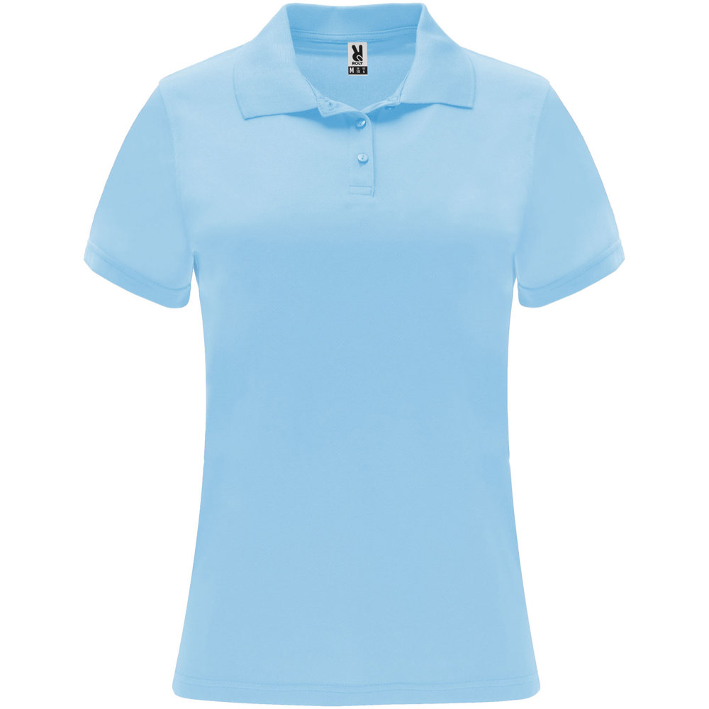 Monzha sportpolo met korte mouwen voor dames - met logo of onbedrukt bestellen - Hemelsblauw