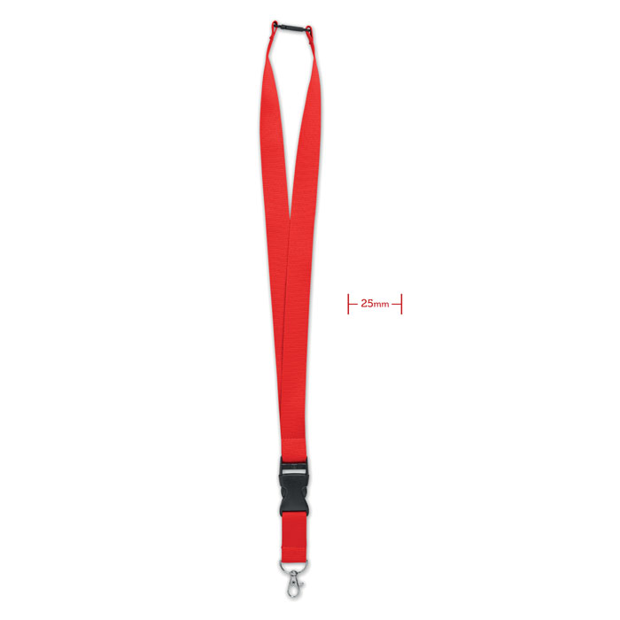 WIDE LANY - Lanyard 25mm - bedrukt of onbedrukt verkrijgbaar - rood
