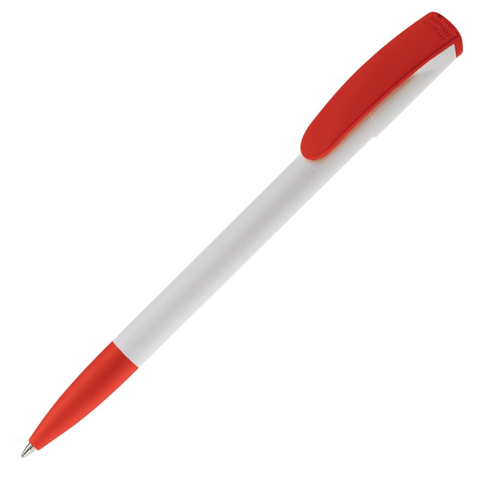 Balpen Deniro hardcolour - bedrukt of onbedrukt verkrijgbaar - Wit / Rood