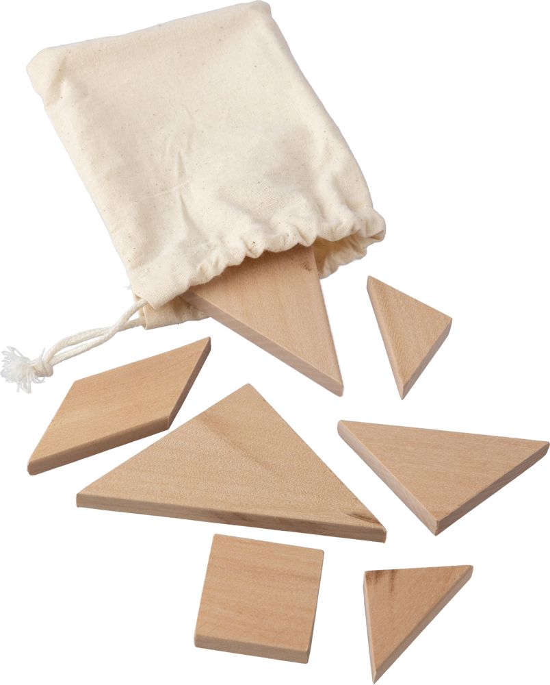 Natuurlijke houten tangram puzzel Ulrike - kopen of bedrukken