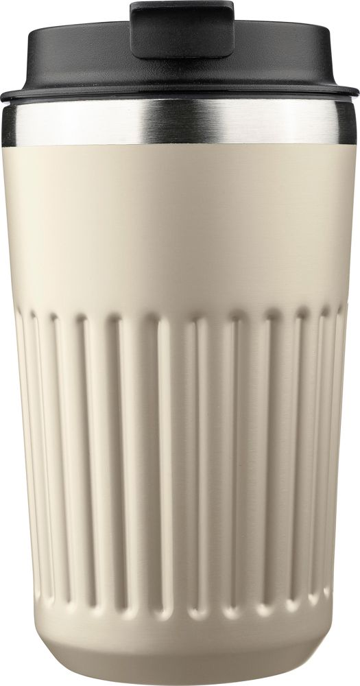 Recycled roestvrijstalen thermosbeker (400 ml) Chiara - met logo of onbedrukt bestellen - beige