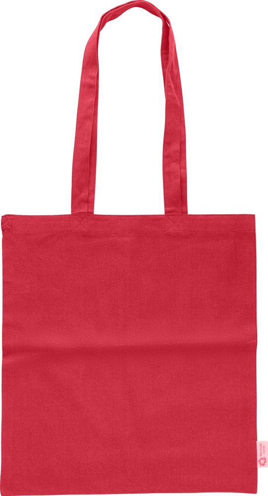 Gerecyclede katoenen boodschappentas (120 gsm) Cassiopeia - met logo of onbedrukt bestellen - Rood