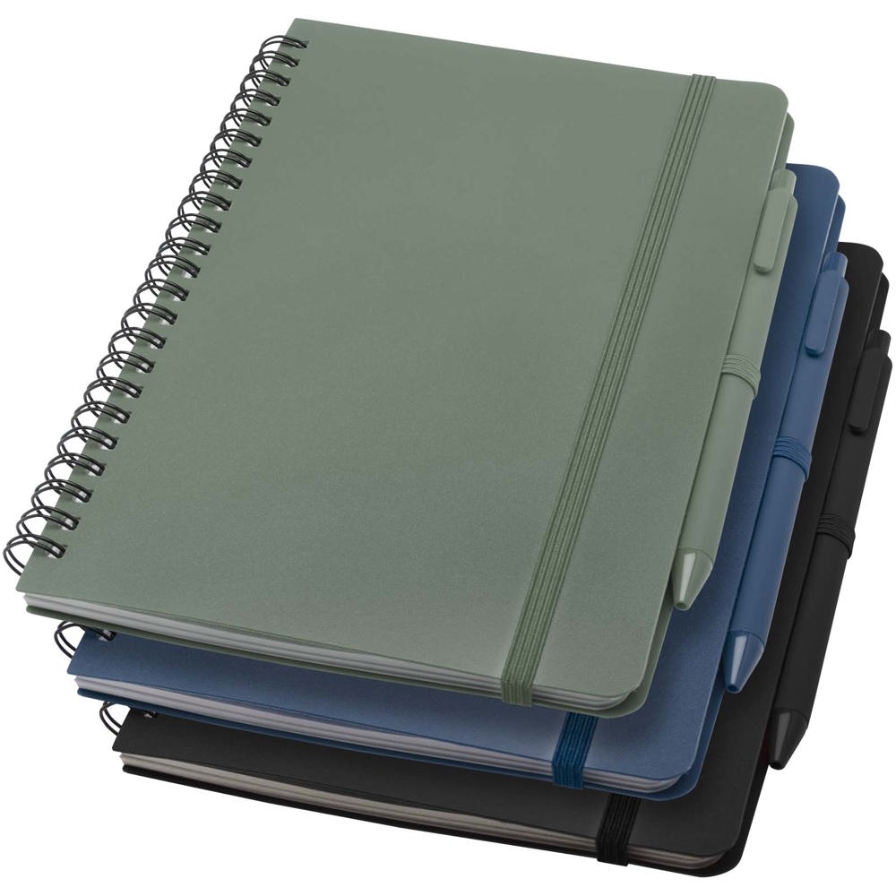 Thalaasa A5 ocean-bound hardcover notitieboek met balpen (zwarte inkt)