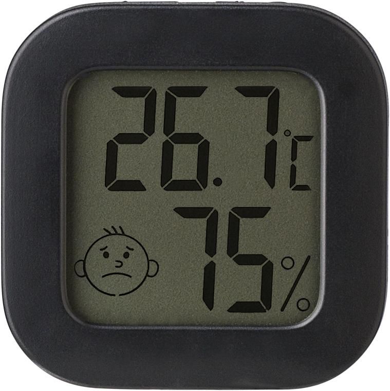 ABS kleine hygrometer Kinsley - bedrukt of onbedrukt verkrijgbaar - Zwart