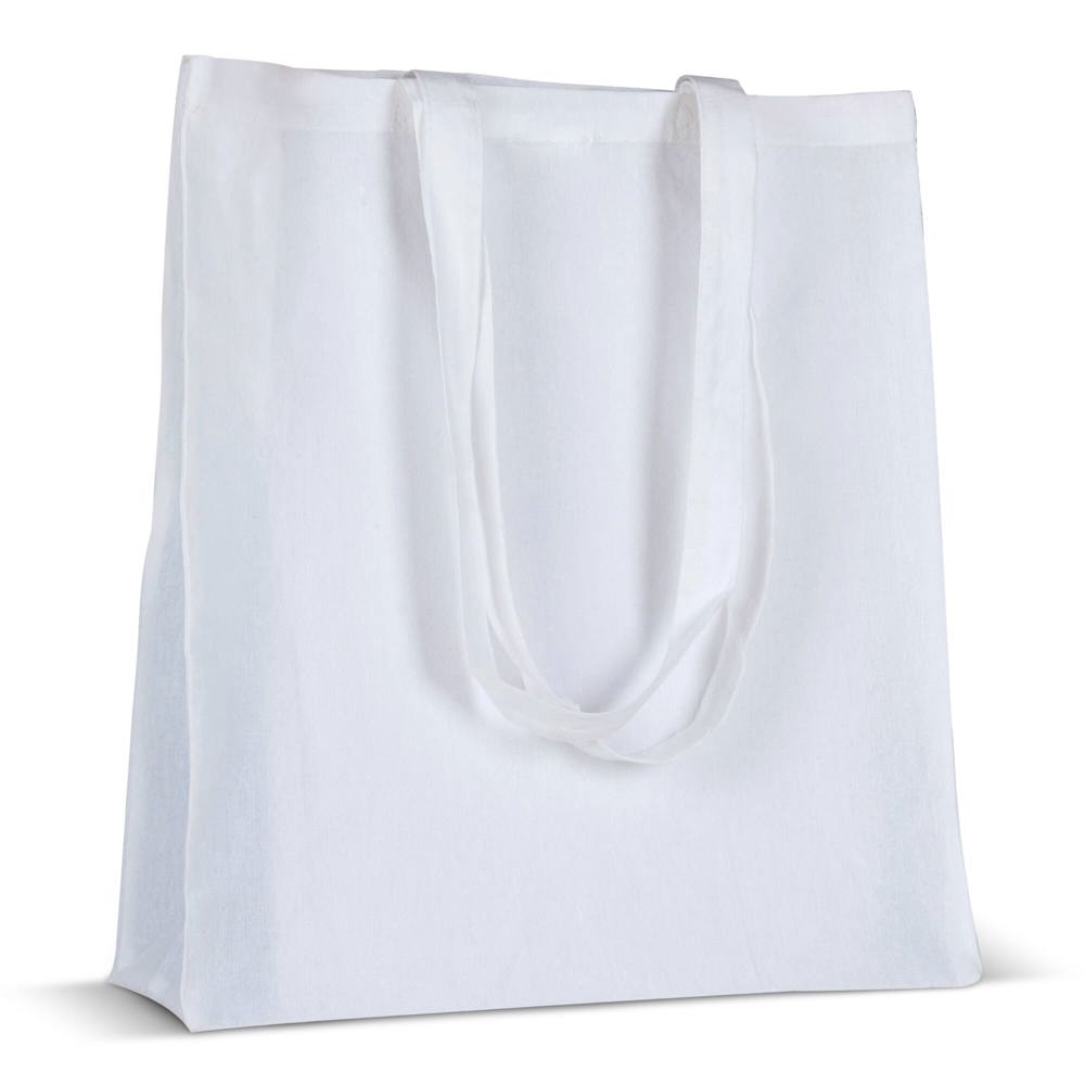 Draagtas gerecycled katoen met bodem 140g/m² 38x10x42cm