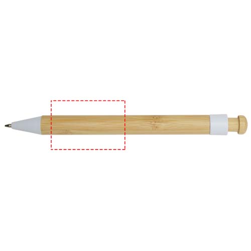 Rattan balpen van bamboe en gerecycled plastic (zwarte inkt)