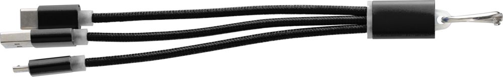 Aluminium kabel set Alvin - bedrukt of onbedrukt verkrijgbaar - Zwart