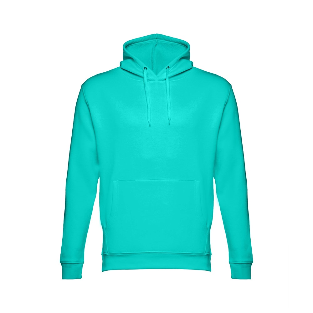 THC PHOENIX. Sweater (unisex) met capuchon in katoen en polyester - met logo of onbedrukt bestellen - Turkoois groen