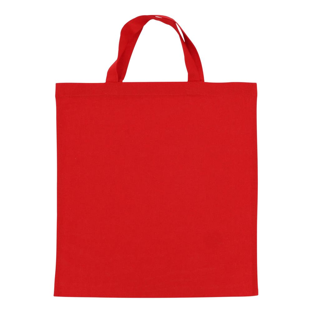 Schoudertas OEKO-TEX® gekleurd kort 140g/m² 38x42 cm