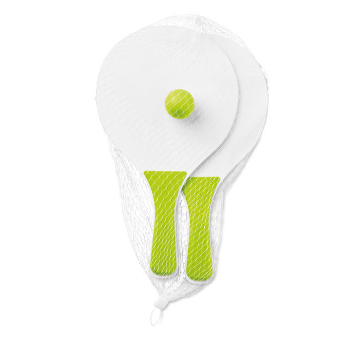 MINI MATCH - Mini strand tennisset - voor bedrijven en relatiegeschenken - Limoen