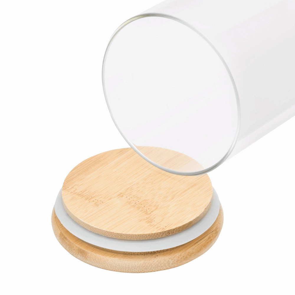 ECO STORAGE L - Glazen voorraadpot, kruiden enz., inhoud ca. 850 ml. - met logo of onbedrukt bestellen