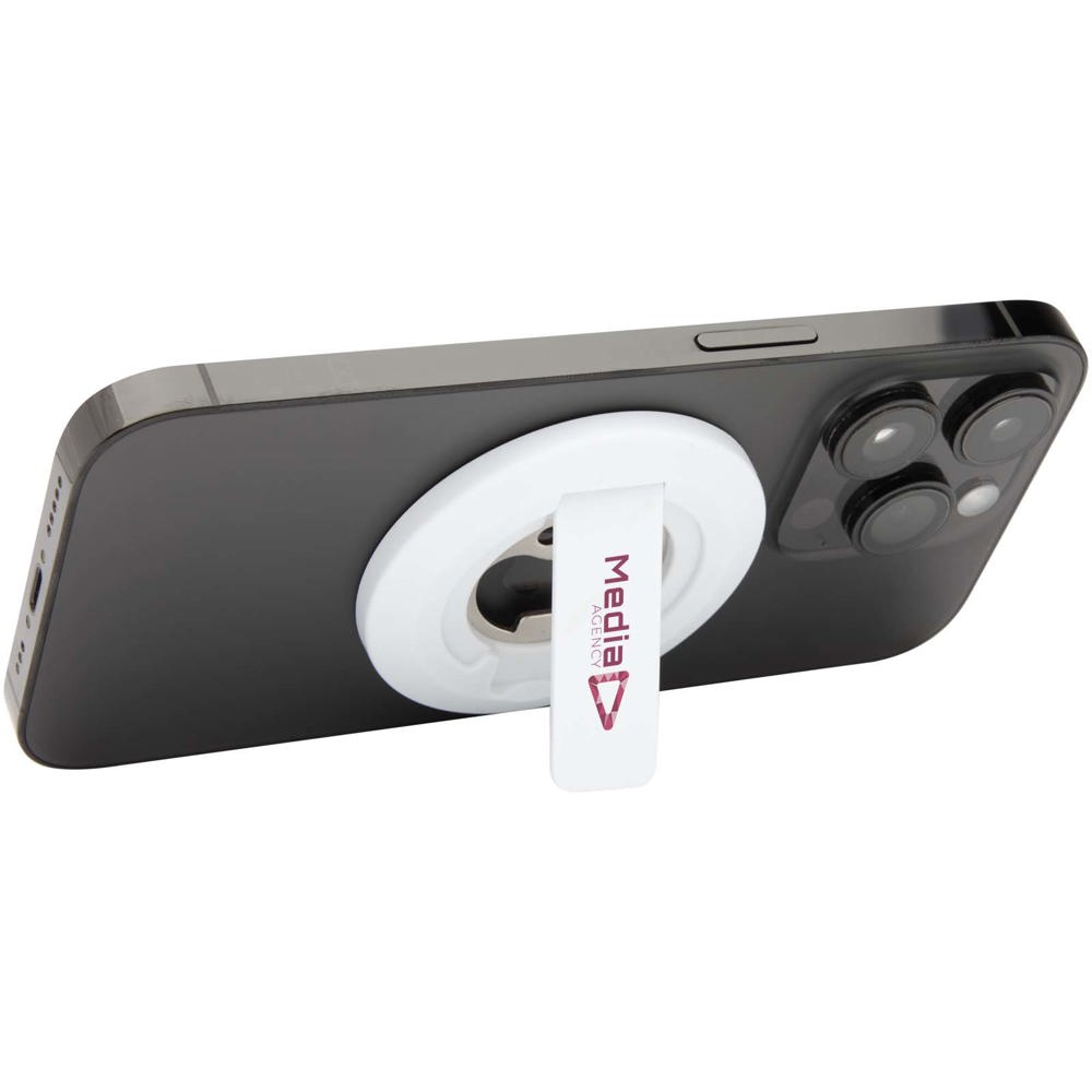 Ain magnetische telefoonstandaard van gerecycled plastic met flesopener 