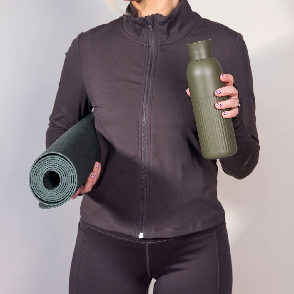Sagaform Tekla Push stalen fles met druk dop gerecycled) 500 ml