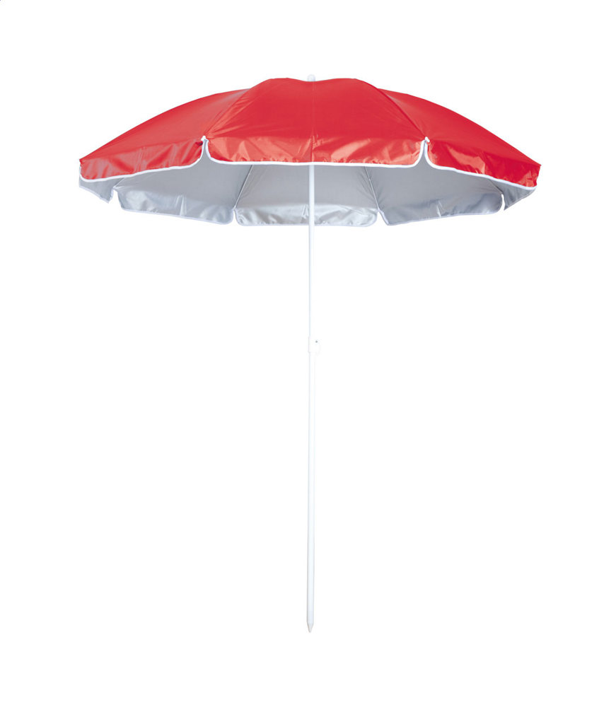Kuramo - strand parasol - met logo of onbedrukt bestellen - rood/wit