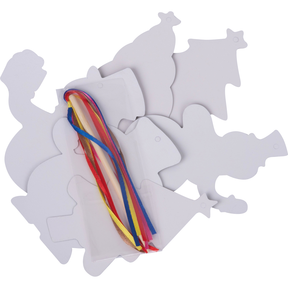 Set van kraspapier ornamenten om op te hangen