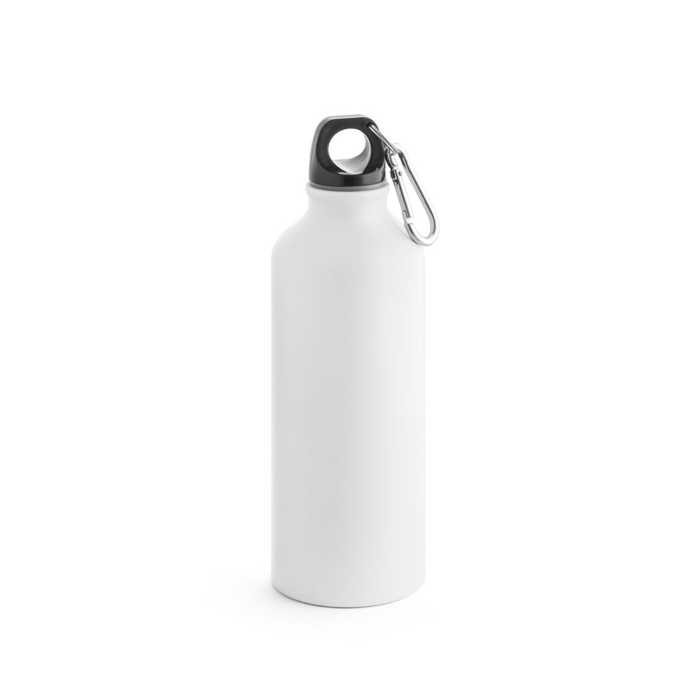 COLLINA. Aluminium fles met karabijnhaak 540 mL - bedrukt of onbedrukt verkrijgbaar - wit